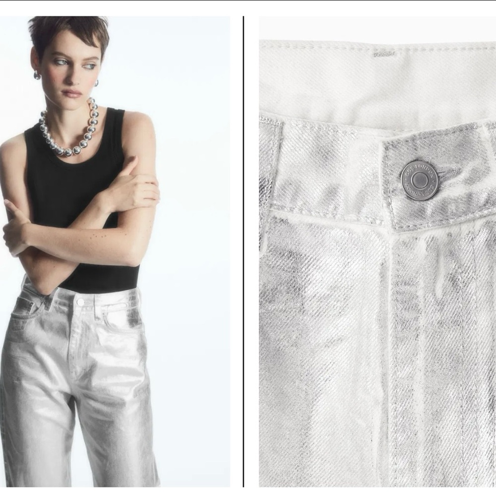 COS Metallic Column Coated-Denim Jeans Straight